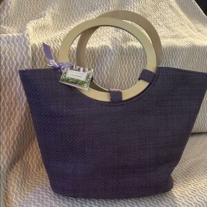 Elegant Purple Tote with Circular Handles